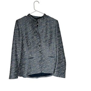 Lafayette 148 Women's Blue Tweed Blazer Jacket Size 6